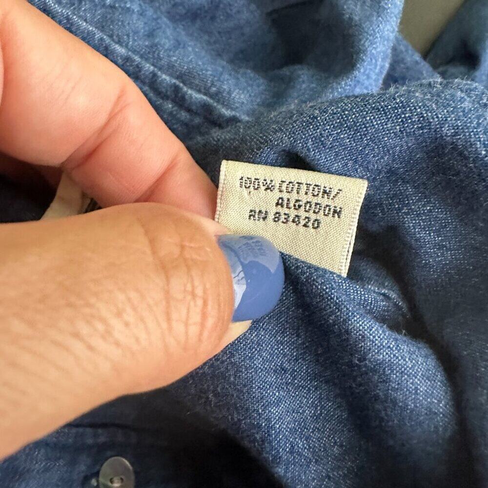 2/$30 a.moon Long Sleeve Denim Button-Down Shirt Small #A0234 TRB2 - Picture 6 of 8
